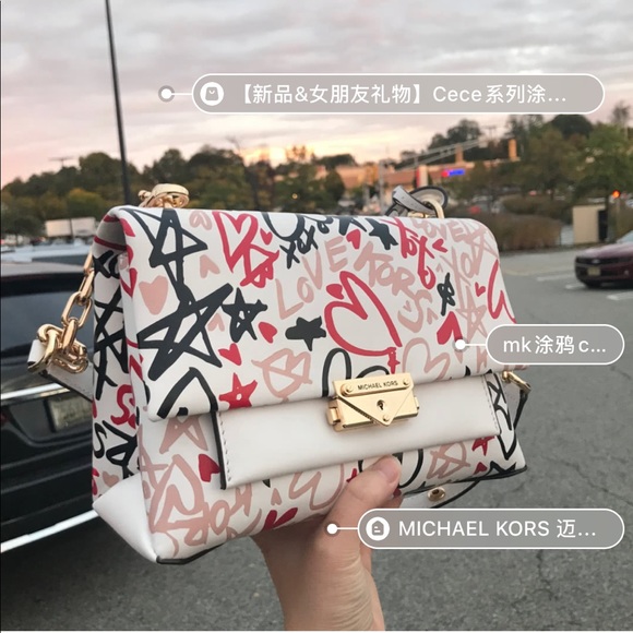 Michael Kors cece Graffiti Print Handbag - Picture 6 of 8